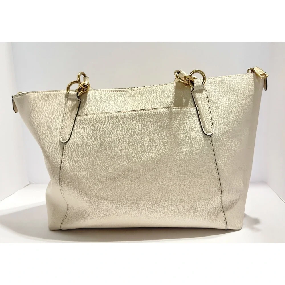 Coach Ava cross grain glitter leather zip top‎ EUC